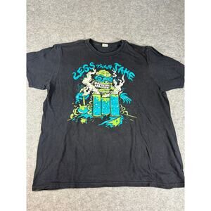 Vintage 90s Less Than Jake Graphic T Shirt Mens XL Black Blue Cotton Streetwear